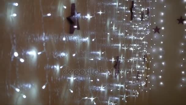 节日灯在墙上 — 图库视频影像