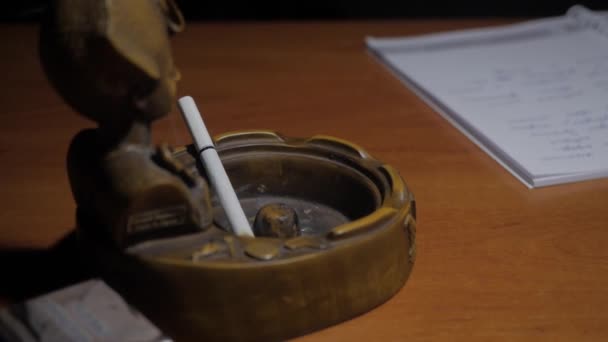 La cigarette est dans le cendrier et coule — Video