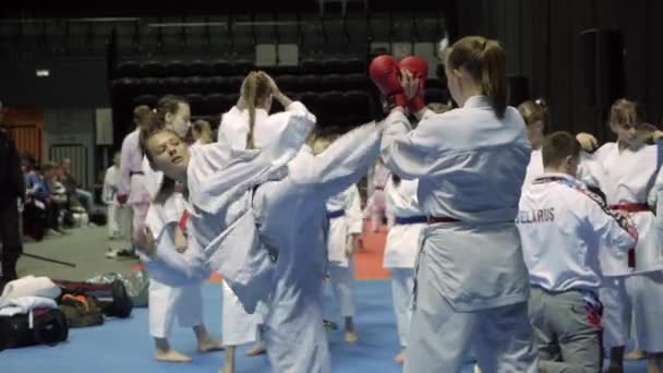 Międzynarodowy otwarty Puchar karate. Mińsk, Białoruś. — Wideo stockowe