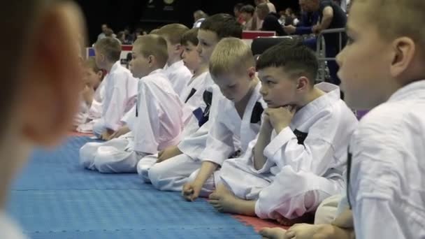 Mezinárodní otevřený karate pohár. Minsk, Bělorusko. — Stock video