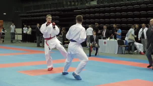 Internationaler offener Karate-Cup. Minsk, Weißrussland. — Stockvideo