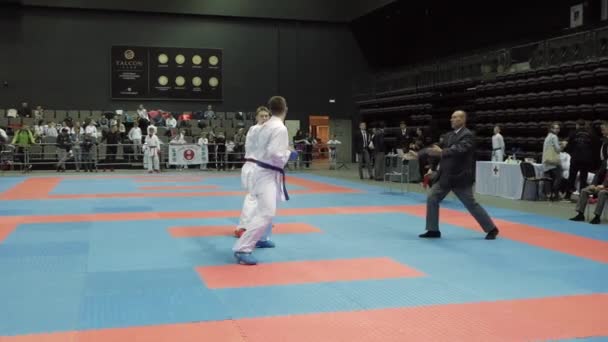 Mezinárodní otevřený karate pohár. Minsk, Bělorusko. — Stock video