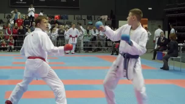 Nemzetközi nyílt karate kupa. Minszk, Fehéroroszország. — Stock videók