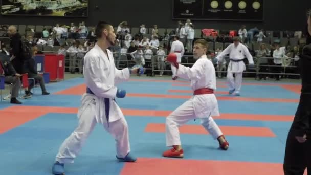 Mezinárodní otevřený karate pohár. Minsk, Bělorusko. — Stock video