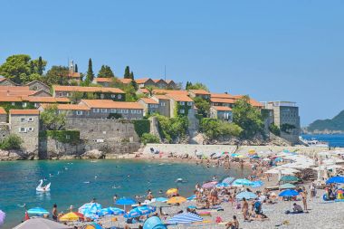 Sveti Stefan beach, Budva, Karadağ