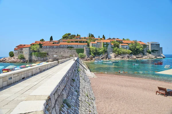 Plaży Sveti Stefan, Budva, Czarnogóra — Zdjęcie stockowe