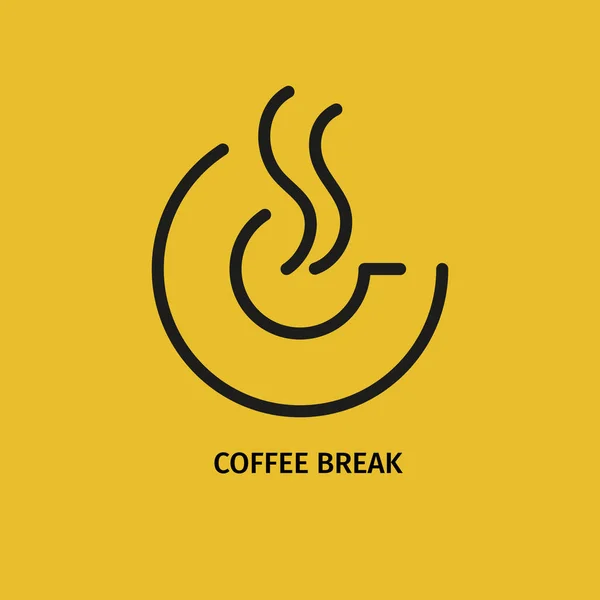 Kahve ve bir plaka üzerinde metin için yer ile parlak bir arka plan ile stilize Kupası.