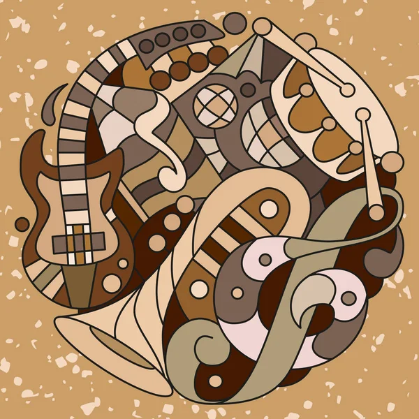 Desen stilize müzik aletleri.