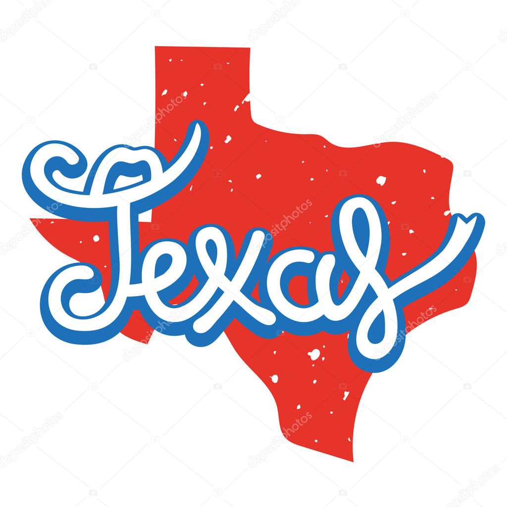 A typographic poster in the form of symbols of the state of Texas