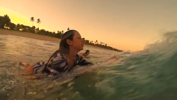 Zwei abenteuerlustige Surfer — Stockvideo