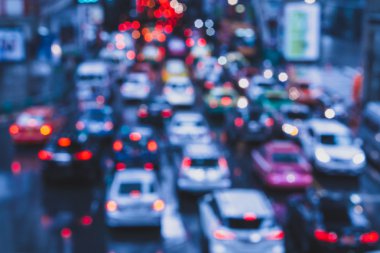 Şehir gece trafik. Bulanıklık arka plan, Bangkok, Tayland