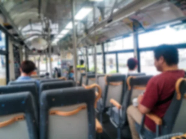 Abstraktní rozostření interiér Japonsko městský autobus — Stock fotografie