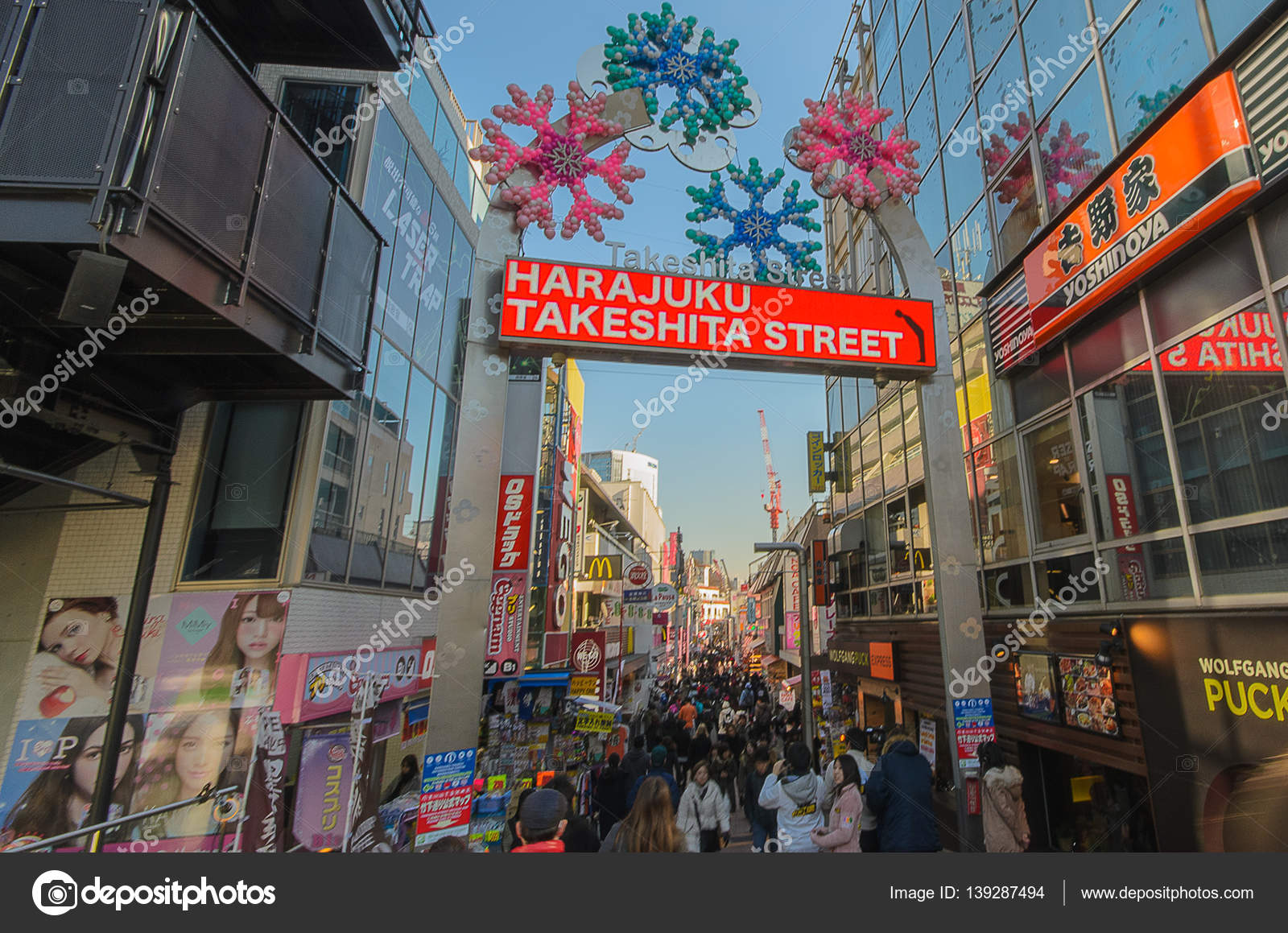 Takeshita Street in Harajuku , Japan.Takeshita Street is the famous ...