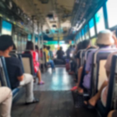 arka plan bulanıklık insanlar Tayland otobüste.