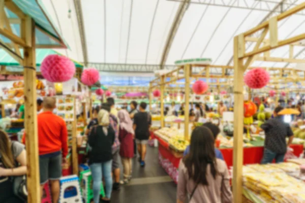 Abstrakta oskärpa bild av gatukök på inomhus marknad — Stockfoto