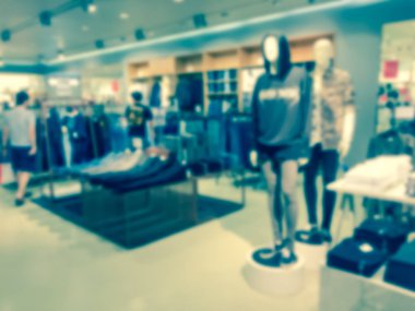 Vintage tarzı giyim mağazası ile görüntü arka plan bulanık