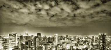 Vintage tarzı. Japonya'nın Osaka Osaka gece görünümü