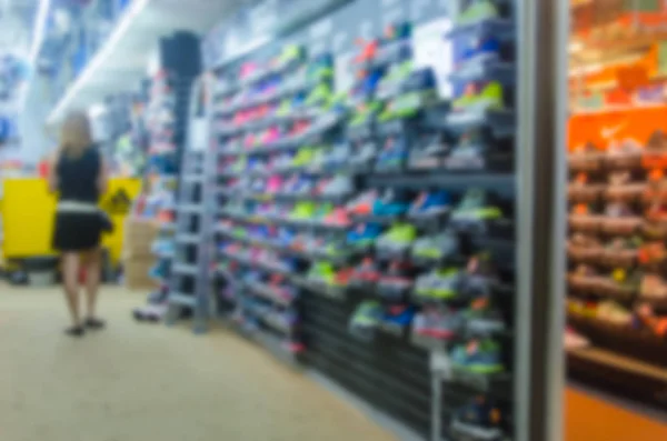 Blurred photo of sneaker shop