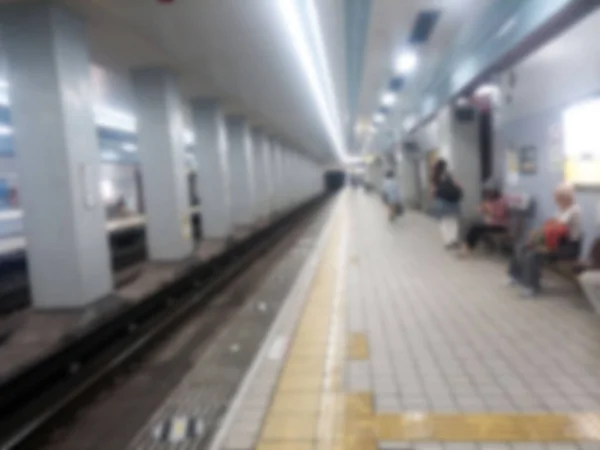 Abstract blur japan train station . — Stock Photo, Image