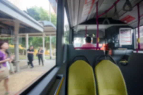 Borrão de fundo abstrato de ônibus de Singapura — Fotografia de Stock