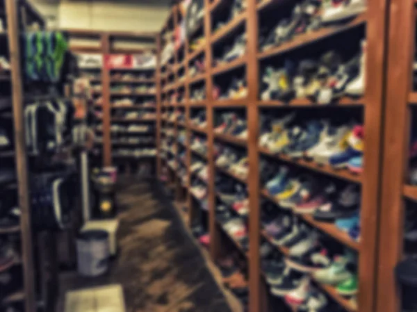 Abstract Blurred photo of old shoes shop — Stock Photo, Image