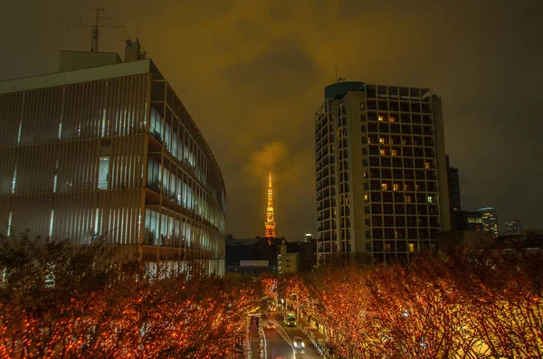 Iluminações da Torre de Tóquio e Natal em Roppongi Tokyo, Japa — Fotografia de Stock