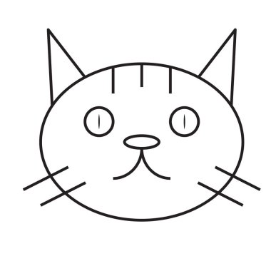 Beyaz arka plan üzerinde izole kedi simgesi. 