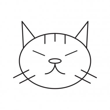 Beyaz arka plan üzerinde izole kedi simgesi. 