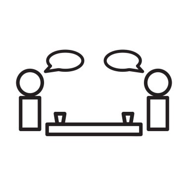 İşadamı toplantı en az stil vektör simgesi. Eps10