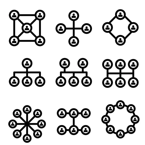 Социальная сеть в минимальном стиле Icons вектор Eps10 набор  . — стоковый вектор