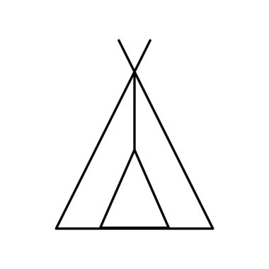 Çadır simge en az Stil simge vektör Eps10 ayarla .