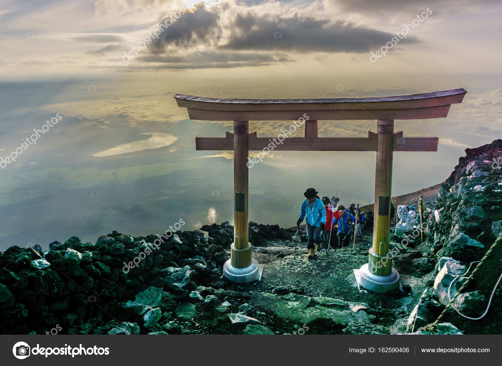 Mont Fuji Yamanashi Japon 25 Juillet 2017 Torii Au