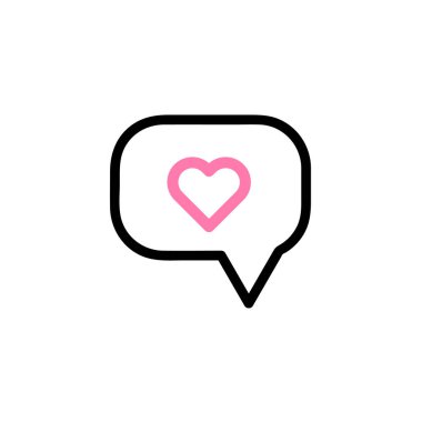 Konuşma balonu simgesinin vektör çizim, Eps10'kalbinde.