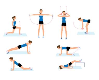 Kadın fitness egzersiz yapıyor. Kadın alıştırmalar.