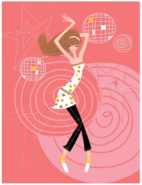 Une danseuse dans un club. Illustration vectorielle . — Image vectorielle