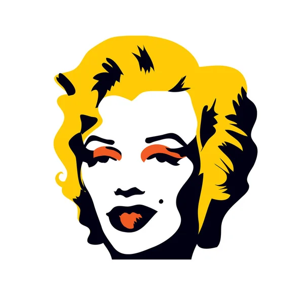 Pop art portrait of Marilyn. — Stock Vector