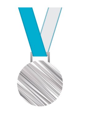 Gümüş Olimpiyat Oyunları madalya. Vektör çizim