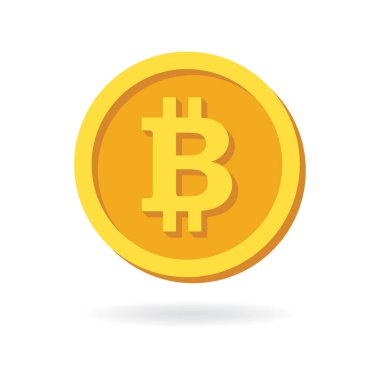 Bitcoin işareti, cryptocurrency simgesi.