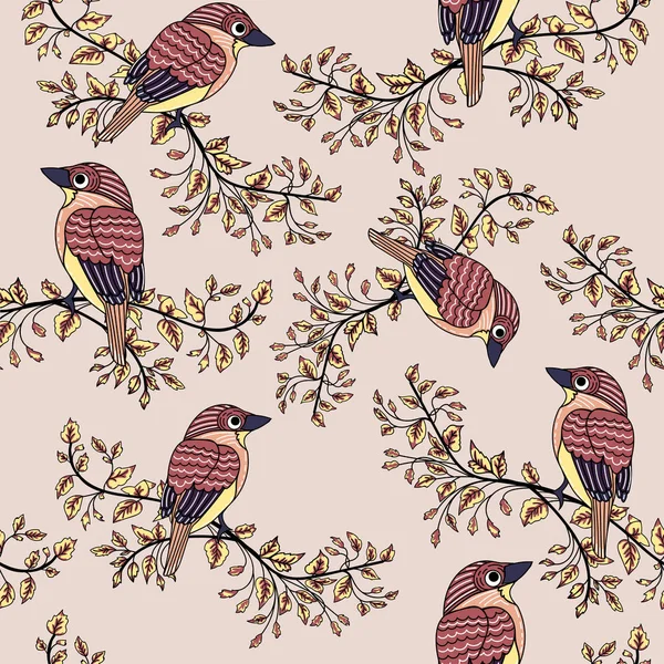 colored birds seamless background 2