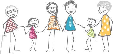 Mutlu aile çizimleri