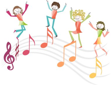 Müzik illüstrasyon insanlar ile