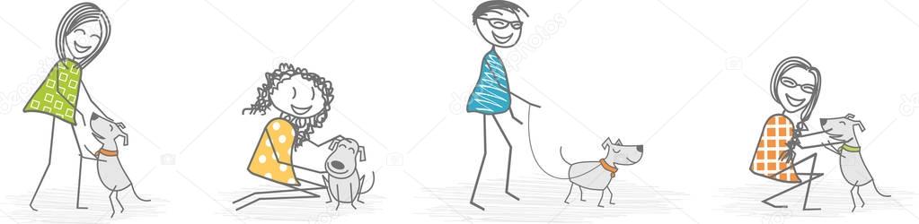 Man and woman with a dog