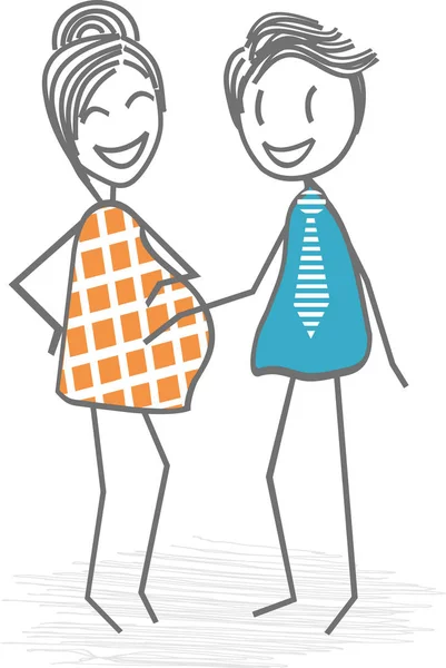Couple de parents et grossesse — Image vectorielle