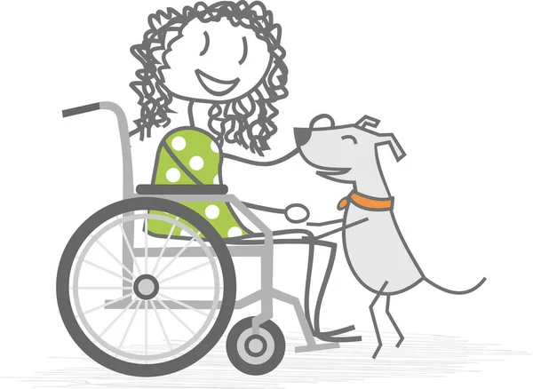 Discapacitados y perros — Archivo Imágenes Vectoriales