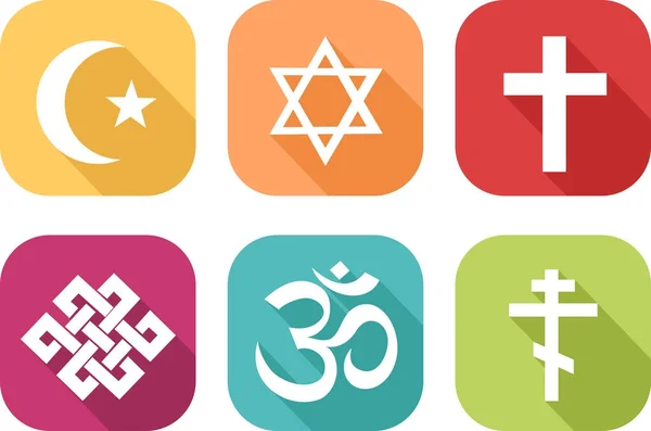 Ícones de diferentes religiões — Vetor de Stock