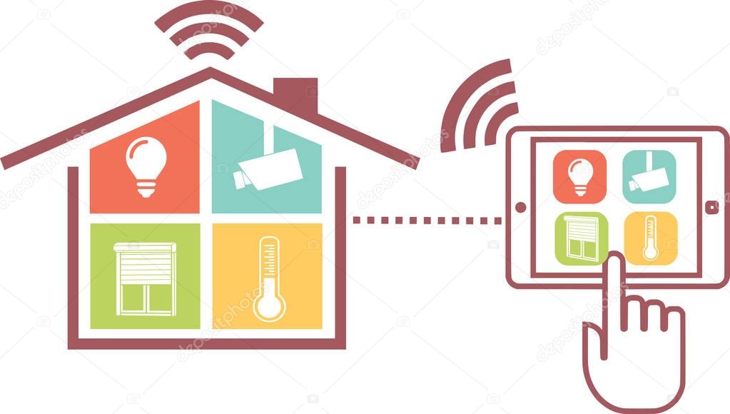 Icon of home automation or connected house