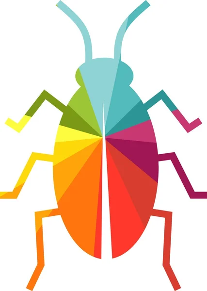 Bunte Insektenikonen Verschiedenen Farben Einem Einfachen Stil — Stockvektor