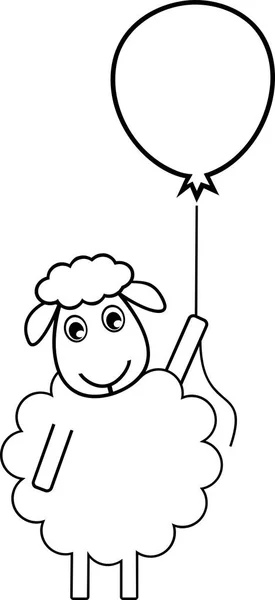 Bir koyun bir balon, fikir, çözüm, yaratıcılık sembolü tarafından taşınan uçtu