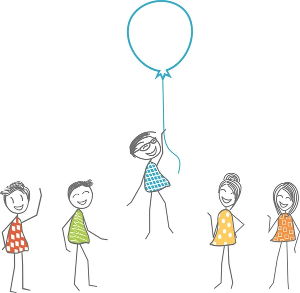 Harika bir fikir simgeleyen bir balon ile bir adam çıkartıyor