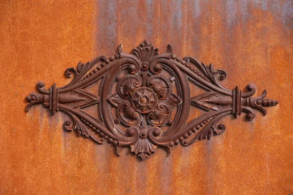 Detail Staré Kovové Brány Tepaného Železa — Stock fotografie